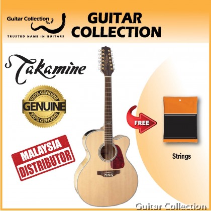 Takamine GJ72CE-12 NAT | Jumbo Cutaway 12-String Acoustic-Electric Guitar | Solid Spruce Top, Flame Maple B&S | TK-40D