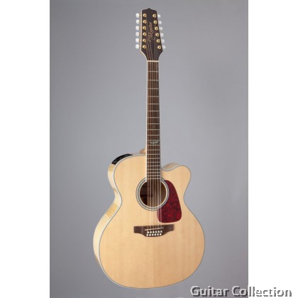 Takamine GJ72CE-12 NAT | Jumbo Cutaway 12-String Acoustic-Electric Guitar | Solid Spruce Top, Flame Maple B&S | TK-40D