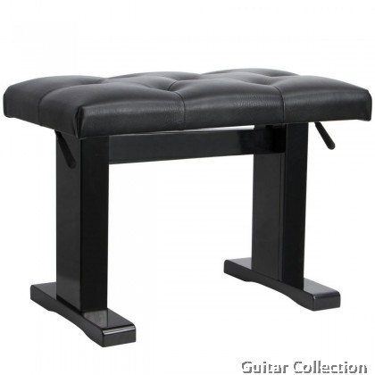 On Stage Stands KB9503B Height Adjustable Piano Bench | 17" - 22" | 330 lbS./150KG | Black Gloss