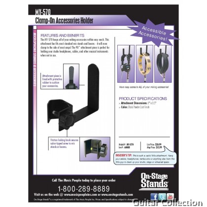 On Stage Stands MY570 Clamp-On Accessories Holder