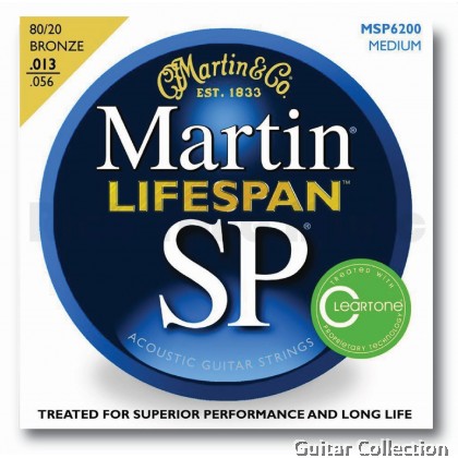 Martin MSP6200 | 013-056 | Superior Performance Lifespan | Treated 80/20 Bronze Acoustic Guitar Strings | Medium