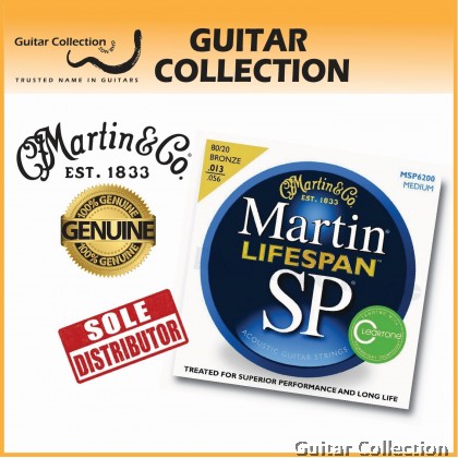 Martin MSP6200 | 013-056 | Superior Performance Lifespan | Treated 80/20 Bronze Acoustic Guitar Strings | Medium