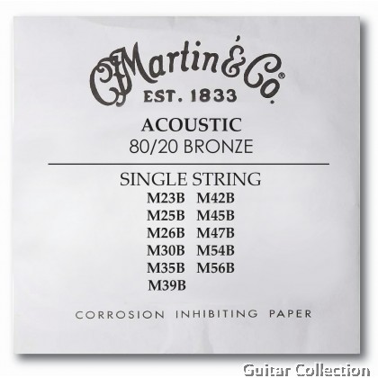 Martin Silvered Steel / Bronze Wound Single String for Acoustic Guitar (010 - 017 / 023 - 056)