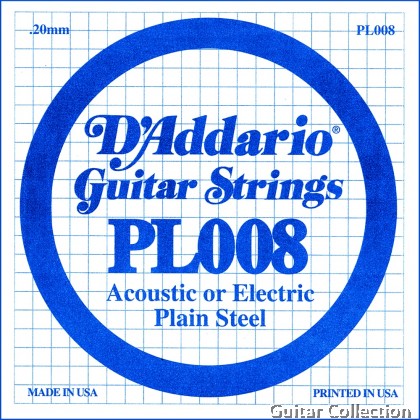 D'ADDARIO PL/NW Strings Plain Steel / Nickel Wound Single String for Electric Guitar (PL008 / NW020 - NW054)