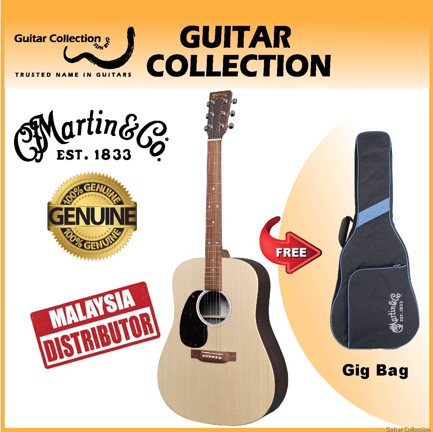 Martin D X2EL Rosewood X Series Lefthanded Aco Elec Guitar
