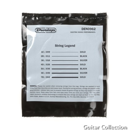 Jim Dunlop DEN0962 Electric Guitar Strings | Nickel Wound | 009-062 (7-String)