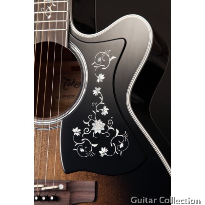 Takamine EF450C-TT TBB Thermal Top Series NEX Cutaway Acoustic-Electric Guitar, Transparent Black Burst, TLD-2 Preamp & Hard Case (Made in Japan)