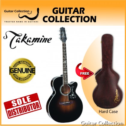 Takamine EF450C-TT TBB Thermal Top Series NEX Cutaway Acoustic-Electric Guitar, Transparent Black Burst, TLD-2 Preamp & Hard Case (Made in Japan)