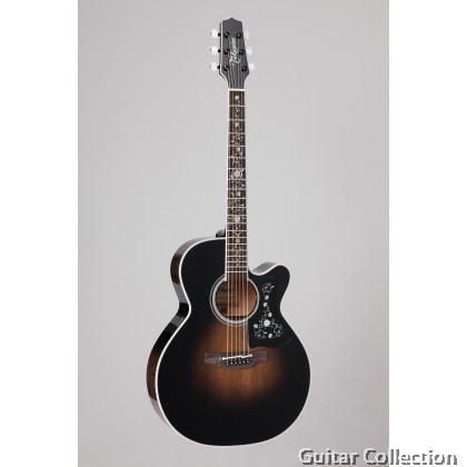 Takamine EF450C-TT TBB Thermal Top Series NEX Cutaway Acoustic-Electric Guitar, Transparent Black Burst, TLD-2 Preamp & Hard Case (Made in Japan)