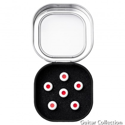 Martin 18APP0004 Luxe Liquidmetal Bridge Pin Set | Bone Colour with Red Dot Inlay
