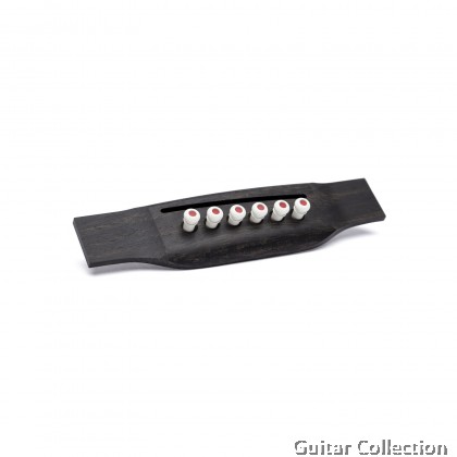 Martin 18APP0004 Luxe Liquidmetal Bridge Pin Set | Bone Colour with Red Dot Inlay