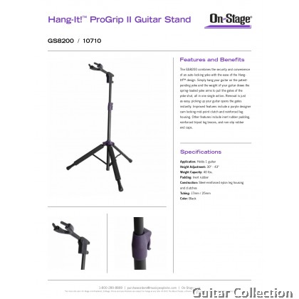 On Stage GS8200 Hang-It ProGrip II Guitar Stand