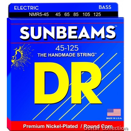 DR Strings NMR5-45 SUNBEAMS Nickel Plated Bass Strings | 5-String Medium (045 - 125)
