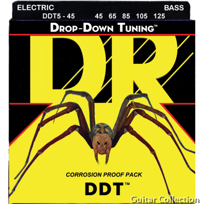 DR Strings DDT5-45 DROP DOWN TUNING Stainless Steel Bass Strings | 5-String Medium (045 - 125)