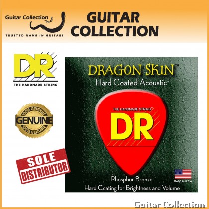 DR Strings DSA-10 DRAGON SKIN Clear Coated Phosphor Bronze Acoustic Guitar Strings | Extra Light (010 - 048)