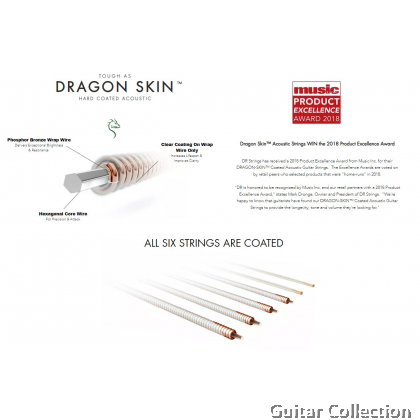 DR Strings DSA-10 DRAGON SKIN Clear Coated Phosphor Bronze Acoustic Guitar Strings | Extra Light (010 - 048)