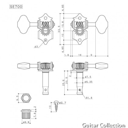 Martin 18T0000 Gotoh Tuning Machine Head (Set)
