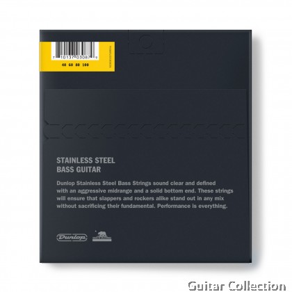 Jim Dunlop DBS40100 Bass Guitar Strings | 4-String | Stainless Steel | 40-100