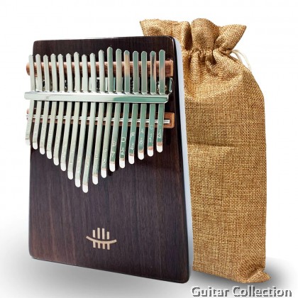 Hluru HR-17KCWT 17 keys Full Solid Walnut Wood Bottom Sound Hole Kalimba | With Bag, Hammer, Sticker, Cloth, Song Book