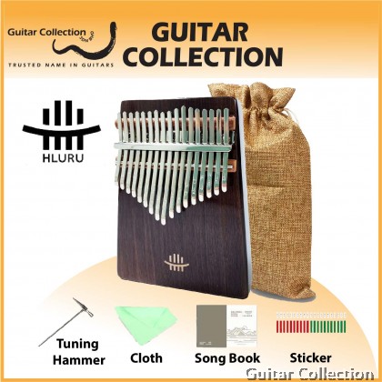 Hluru HR-17KCWT 17 keys Full Solid Walnut Wood Bottom Sound Hole Kalimba | With Bag, Hammer, Sticker, Cloth, Song Book
