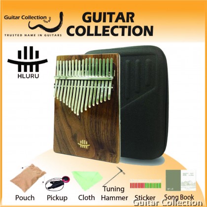 Hluru HR-17KXWT 17 keys Full Solid Walnut Wood Kalimba | With Hard Case, Pickup, Bag, Hammer, Stickers, Cloth, Song Book