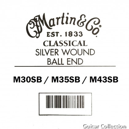 Martin 41M Silver Wrap Ball End Single String for Classical Guitar (41M30SB / 41M35SB / 41M43SB)