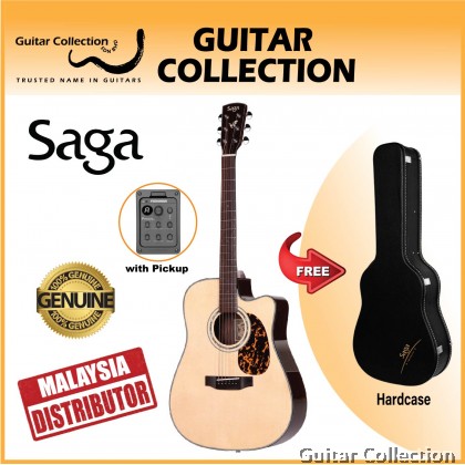 SAGA D200CE | Advance Solid Series | Dreadnought CW Aco-Elec Guitar | Solid Spruce Top, Rosewood B&S | Fishman | Case