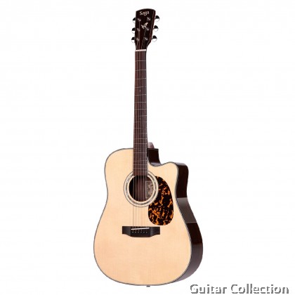 SAGA D200CE | Advance Solid Series | Dreadnought CW Aco-Elec Guitar | Solid Spruce Top, Rosewood B&S | Fishman | Case