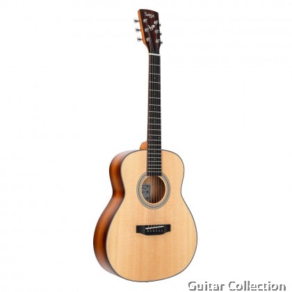 SAGA GS700 | Travel Series | 3/4 Acoustic Guitar | Solid Spruce Top, Sapele B&S