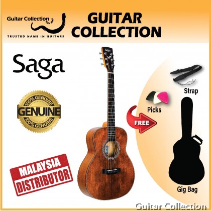 SAGA GS700R | Travel Series | 3/4 Acoustic Guitar | Solid Spruce Top, Sapele B&S