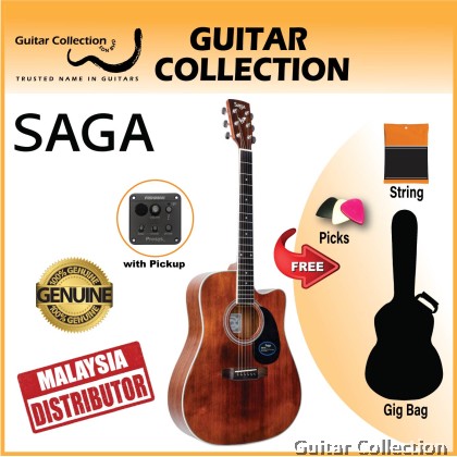 SAGA SF700CRE Retro | Dreadnought CW Acoustic-Electric Guitar | Solid Spruce Top, Sapele B&S | Fishman