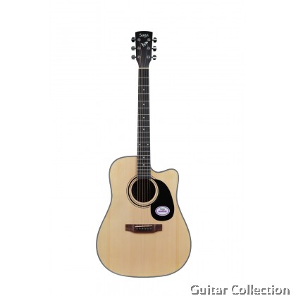SAGA SF600CE | College Series | Dreadnought Acoustic-Electric Guitar | Spruce Top, Sapele B&S | Fishman