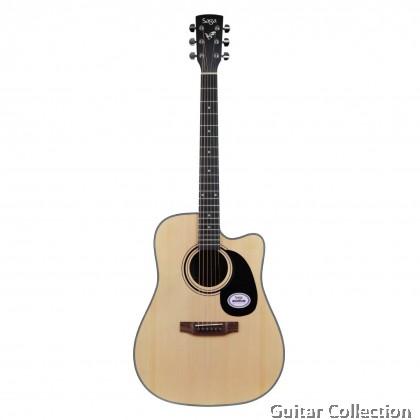 SAGA SF600CE | Dreadnought Acoustic-Electric Guitar | Spruce Top, Sapele B&S | Fishman