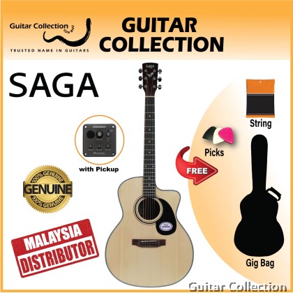 SAGA SF600GCE | Grand Concert CW Acoustic-Electric Guitar | Spruce Top, Sapele B&S | Fishman