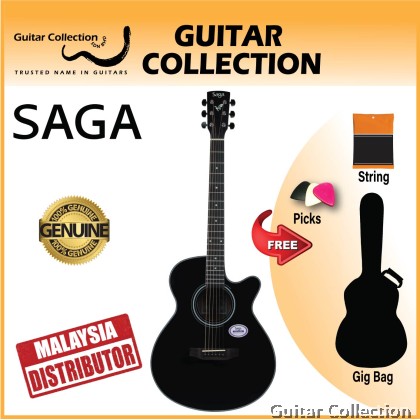SAGA SA600CBK | Grand Auditorium CW Acoustic Guitar | Spruce Top, Sapele B&S