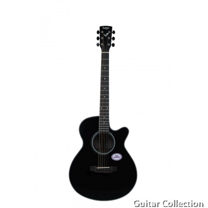 SAGA SA600CBKE | College Series | Grand Auditorium CW Acoustic-Electric Guitar | Spruce Top, Sapele B&S
