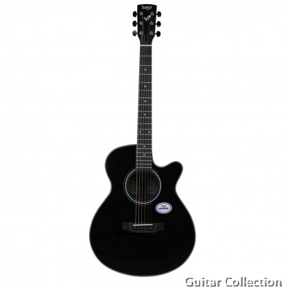 SAGA SA600CBKE | Grand Auditorium CW Acoustic-Electric Guitar | Spruce Top, Sapele B&S