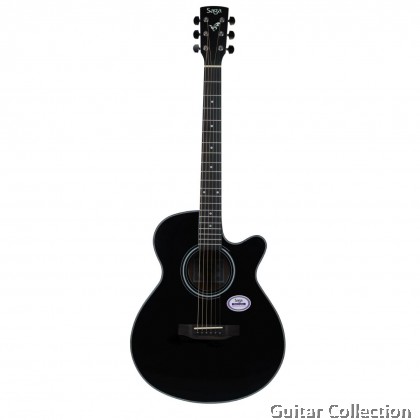 SAGA SA600CBKE | College Series | Grand Auditorium CW Acoustic-Electric Guitar | Spruce Top, Sapele B&S