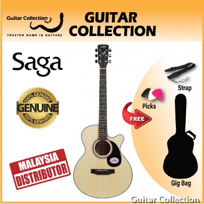 SAGA SA600CE | College Series | Grand Auditorium CW Acoustic-Electric Guitar | Spruce Top, Sapele B&S