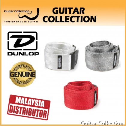 Jim Dunlop DST7001 Deluxe Seatbelt Guitar Strap (Red / Grey / White) (Length: 41" - 72") (Width: 2")