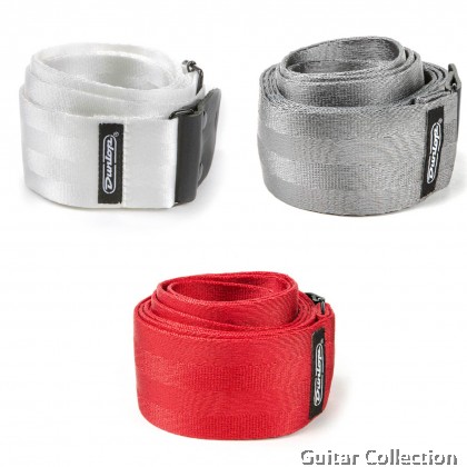 Jim Dunlop DST7001 Deluxe Seatbelt Guitar Strap (Red / Grey / White) (Length: 41" - 72") (Width: 2")