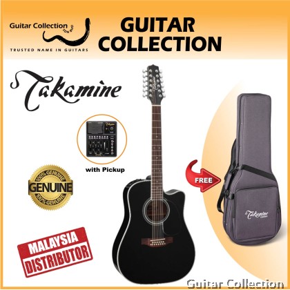 Takamine EF381SC | Legacy Series | 12-String Dreadnought Aco-Elec Guitar | Solid Spruce Top, Maple B&S | CT4B II | Case