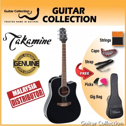 Takamine GD34CE BLK | Dreadnought Acoustic-Electric Guitar | Solid Spruce Top, Mahogany B&S | TP-3G | Bag