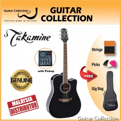 Takamine GD34CE BLK | Dreadnought Acoustic-Electric Guitar | Solid Spruce Top, Mahogany B&S | TP-3G | Bag