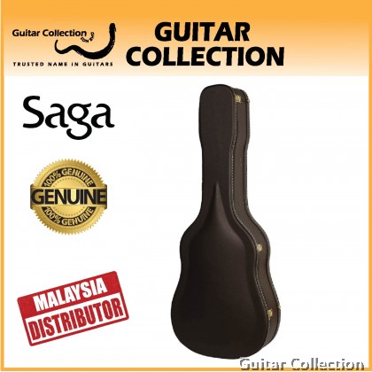 SAGA Brown Premium Acoustic Guitar Hardcase (Fits 40" & 41" Guitars)