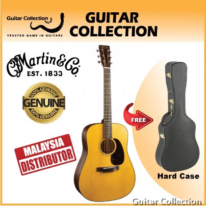 Martin D-18 Satin | Standard Series | Dreadnought Acoustic Guitar | Solid Spruce Top, Mahogany B&S | Case