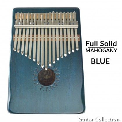 Walter WK-17BL 17 keys Full Solid Mahogany Wood Kalimba Blue | With Hard Case, Hammer, Cloth, Finger Cot, Song Book, Sticker  