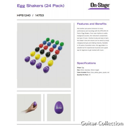 On Stage HPS1240 Maracas Egg Shaker | Random Colour (2 pcs / pack)