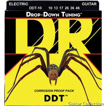 DR Strings DDT-10 DROP DOWN TUNING Coated Core Electric Guitar Strings | Medium (010 - 046)