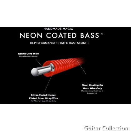 DR Strings NMCB5-45 NEON Multi-Colour Coated Nickel Plated Bass Strings | 5-String Medium (045 - 125)